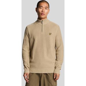 Lyle & Scott - Legacy Knitwear Ribbed 1/4 Zip - Trui - Wit