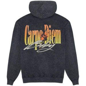 Hoodie - Acid Wash - Oversized - Carpe Diem-opdruk