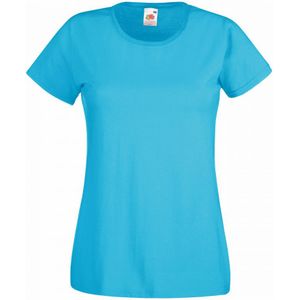 Fruit of the Loom Dames/vrouwen Lady-Fit Valueweight Short Sleeve T-Shirt (Pak van 5) (Azuurblauw)