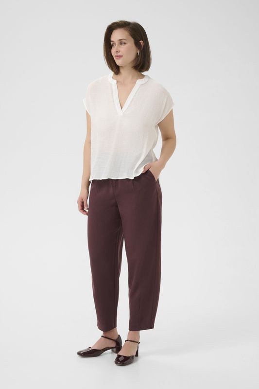 Kaffe - Krijt Blouse met V-Hals - Wit - Dames