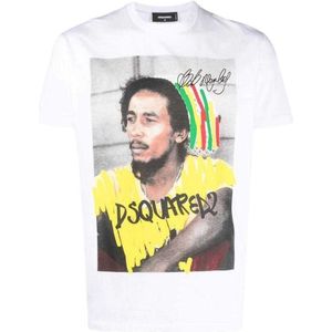 DSquared2 Unisex Volwassen Bob Marley Logo T-Shirt (Wit)