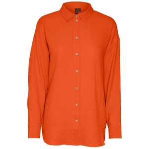 VERO MODA blouse VMNATALI met textuur oranje