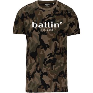 Ballin Est. 2013 Tee SS Army Camouflage Shirt Groen