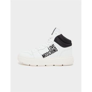 Women's Moschino 90's Signature High Top Trainers in Black-White