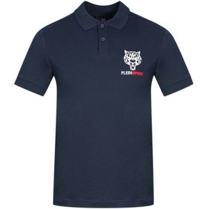 Plein Sport Block Chest Logo marineblauw poloshirt