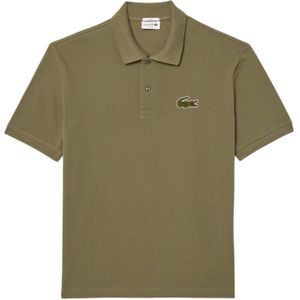 Lacoste Unisex L.12.12 Badge Pique Loose Fit Polo voor volwassenen (Kaki Groen)