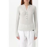 Metallic Knit VNeck Top - Zilver - Sweater