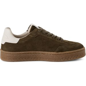 Tamaris Dames Olijfgroene Suède Mode Veterschoenen