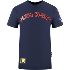 Plein Sport - Arch Logo - T-shirt - Blauw - Korte Mouwen - Ronde Hals