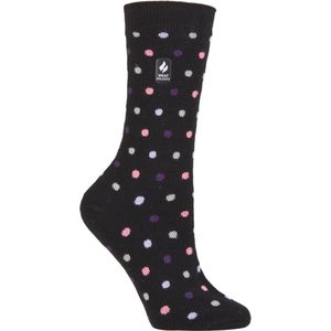 Heat Holders Dames Ultra Lite thermo geklede sokken - Zwart / Paars (Nicosia)