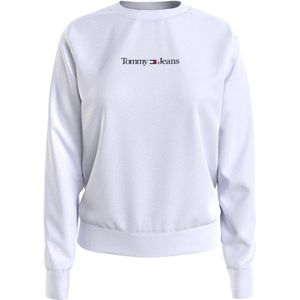Tommy Jeans Sweaters Reg Serif Linear Sweater Wit