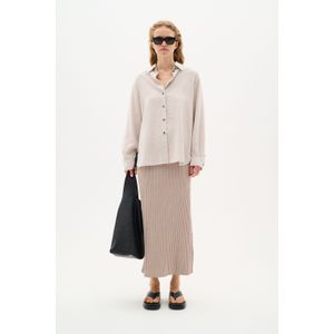 Overhemd met lang mouwen Oversize fit Haze Melange beige