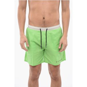 Tweekleurige boxerbadpak in Bianco, Verde