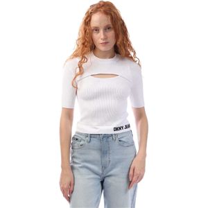 DKNY Dames/Dames Uitgesneden T-Shirt (Wit)