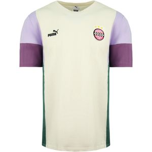 Puma - Korte Mouw Crew Neck - Crème - T-shirt - Mannen - Paneel