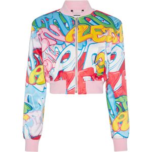 Philipp Plein - Satijnen Cropped Bomber - Veelkleurig - Dames