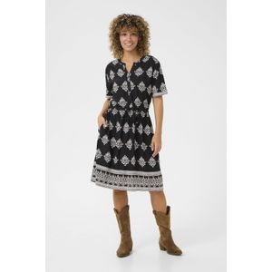 Jurk Feminine Black Damask Pattern black