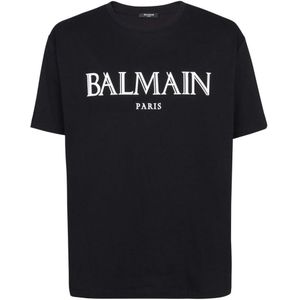 Blaming oversized T-shirt met rubberen Roman Balmain-logo zwart