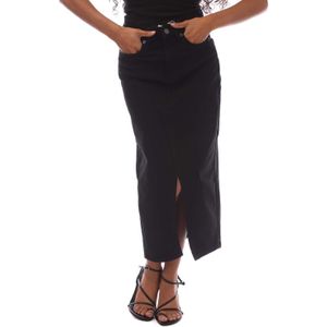 Only Dames/Dames Siri Denim Midi Rok (Zwart)