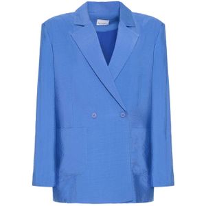 Paola Oversize Blazer in Marineblauw/Blauw