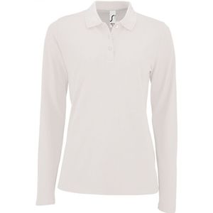 SOLS Dames/dames Perfecte Lange Mouw Pique Polo Shirt (Wit) - Maat 3XL