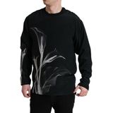 Dolce & Gabbana - Zijden Bloemen Trui met Ronde Halslijn - Zwart