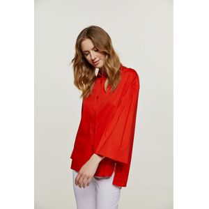 Rode wijde mouwen blouse