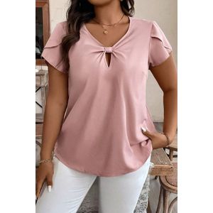 Geknoopte Voorkant Plus Size Blouse