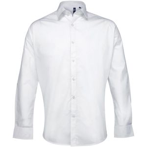 Premier Heren Supreme Poplin Formeel Overhemd (Wit)