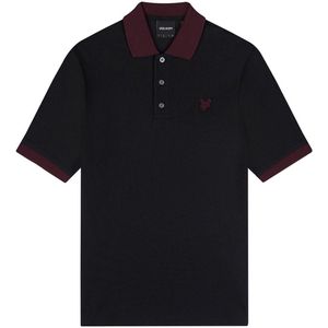 Lyle & Scott Heren Tonaal Ringer Poloshirt (Zwart)