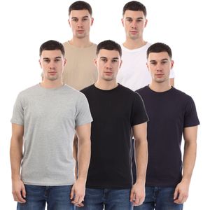 Heren Duck and Cover Frankinz Print Sleeve 5 Pack T-shirts in Multi colour