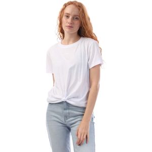 DKNY Dames/Dames Logo Twist Knot T-shirt (Wit)