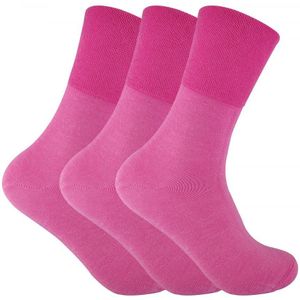 Set van 3 sokken zonder elastiek thermo diabetessokken voor dames - Roze