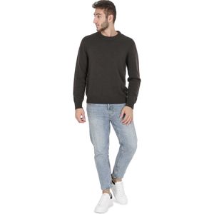 Crown Of Edinburgh Cashmere Heren Trui Met Ronde Hals Coe 009 Bruin