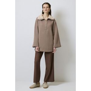 SWEATSHIRT MET KRAAG VAN Imitatiebont