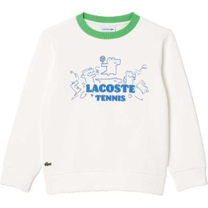 Lacoste Kinder/Kids Bedrukt Fleece Sweatshirt Ronde Hals (Crème)
