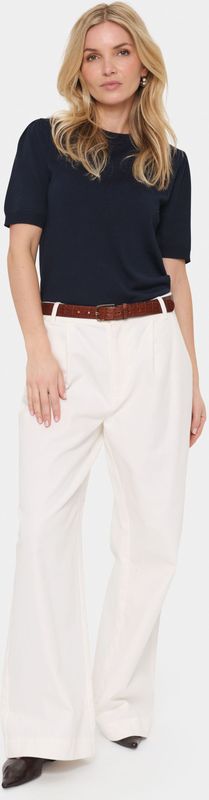 Saint Tropez - Knitwear - Blauw - 3/4 Mouwen - Ronde Hals