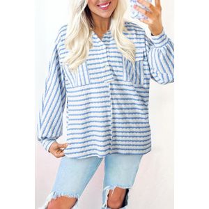 Gestreepte Knopen Blouse