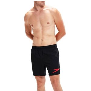 Men's Speedo Sports Solid 16 Inch Water Shorts In Black Red - Maat M