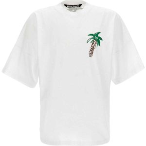Palm Angels Heren Palmboom Oversized T-shirt (Wit)