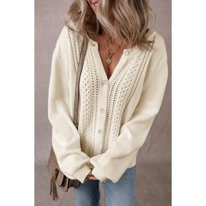Kabelgebreide Cardigan met Knoopsluiting