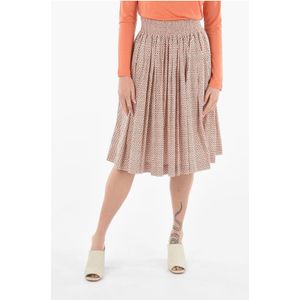 Gestreepte uitlopende rok in veelkleurig