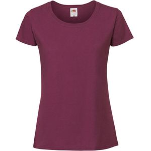 Fruit Of The Loom Vrouwen / Dames Ringgesponnen Premium T-Shirt (Oxblood)