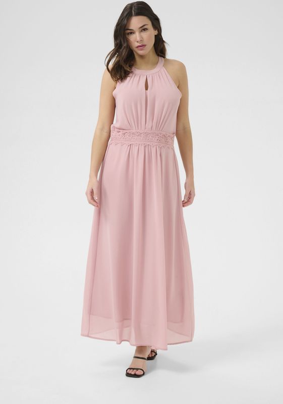 Kaffe - Kabelle Dress - Halternek Jurk - Roze - Geborduurde Details