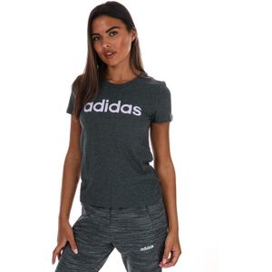 adidas - Essentials Linear Slim T-shirt - Charcoal Marl - Dames