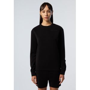 North Sails - Sweatshirt - Zwart - Polyester - Sweatshirt met Reliëflogo en Ronde Hals