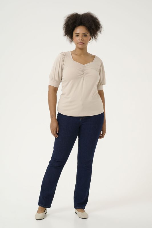 KAFFE Curve - Sissy - Damesblouse - V-hals - Lange Mouwen