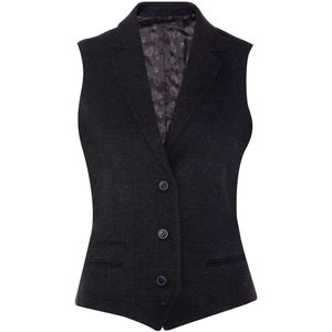 Dames - Gilet - Marine - Tweed jaren 1920 - Visgraat