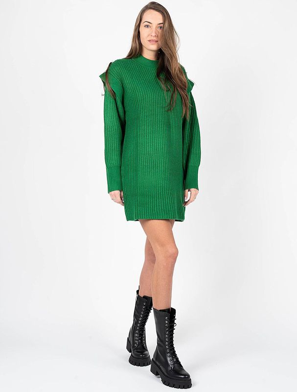 Silvian Heach - Korte Damesjurk - Groen - Met Geweven Patroon