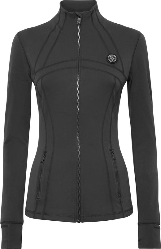 Plein Sport - Fleece Jas - Zwart - Slanke Pasvorm - Lange Mouw